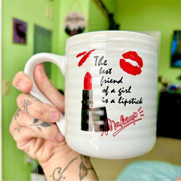 Woman's Fashion Makeup Lipstick Chic Cute Kitchen Ceramic Coffee Tea Mug - Picture 6 of 6